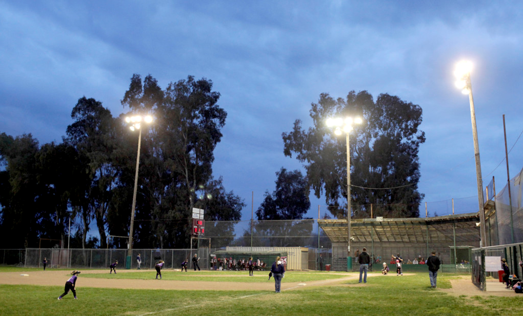 Ballfield at dusk